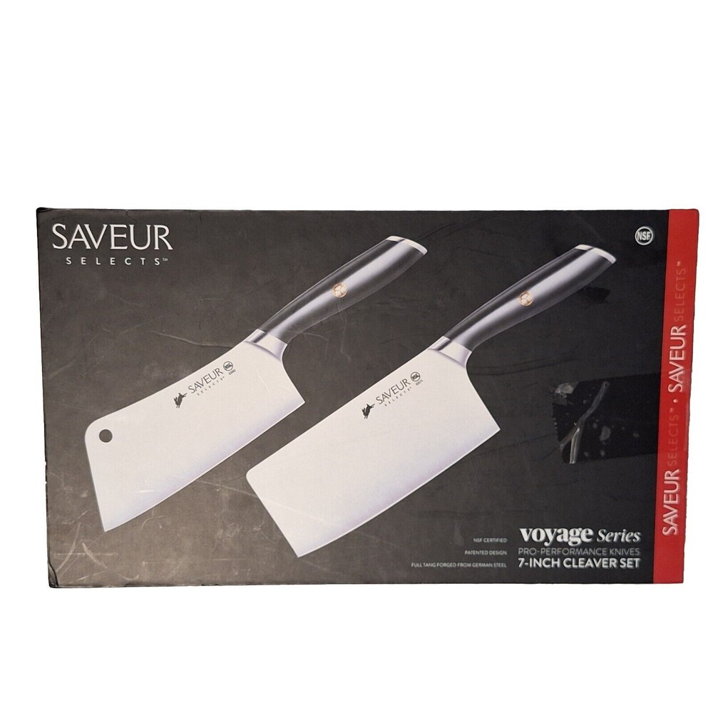 Saveur Selects- German Steel Forged 2-Piece Cleaver Set- Voyage Series